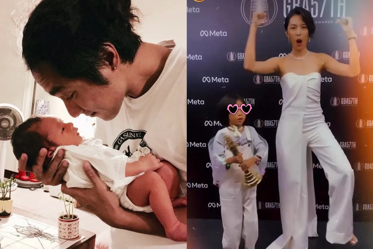 林立书和林辰唏与儿子的互动很可爱。翻摄林辰唏IG