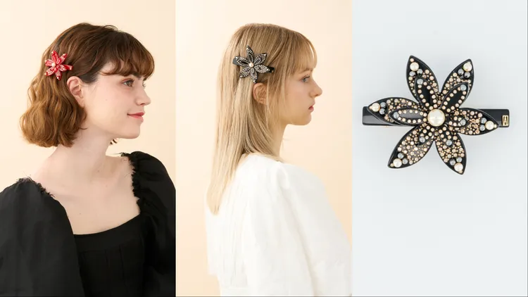 亞歷山卓「聖，誕臻獻」系列華麗聖誕紅仕女夾，各1萬4500元。品牌提供