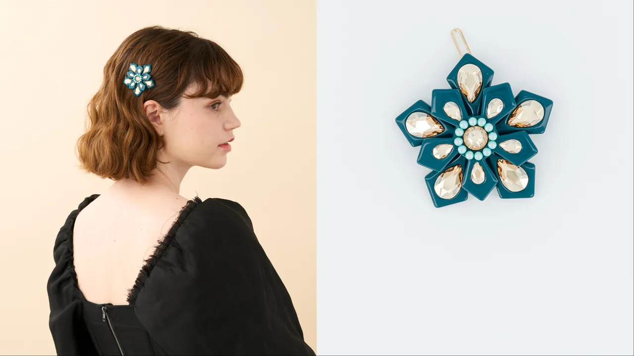 亚历山卓「圣，诞臻献」系列晶灿雪片豆扣夹，6800元。品牌提供