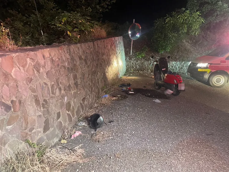 太麻里溪防汛道路交通事故現場。警方提供