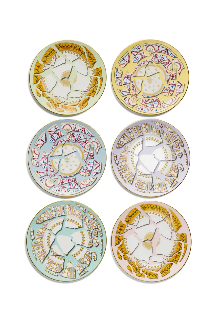 Tiffany & Co. x Fondation César甜點盤六件組。品牌提供