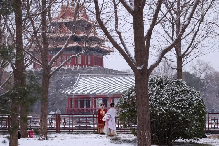 北京初雪。路透社