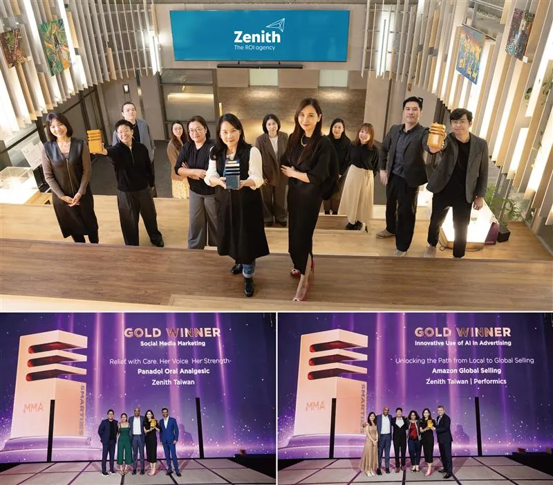 台湾实力媒体在亚太地区ＭＭＡ Smarties Awards赢得创纪录双金佳绩，实力媒体董事总经理杨霭云（Maggie Yang）代表亲至新加坡领奖，后与实力媒体及博丰数位获奖团队合影。