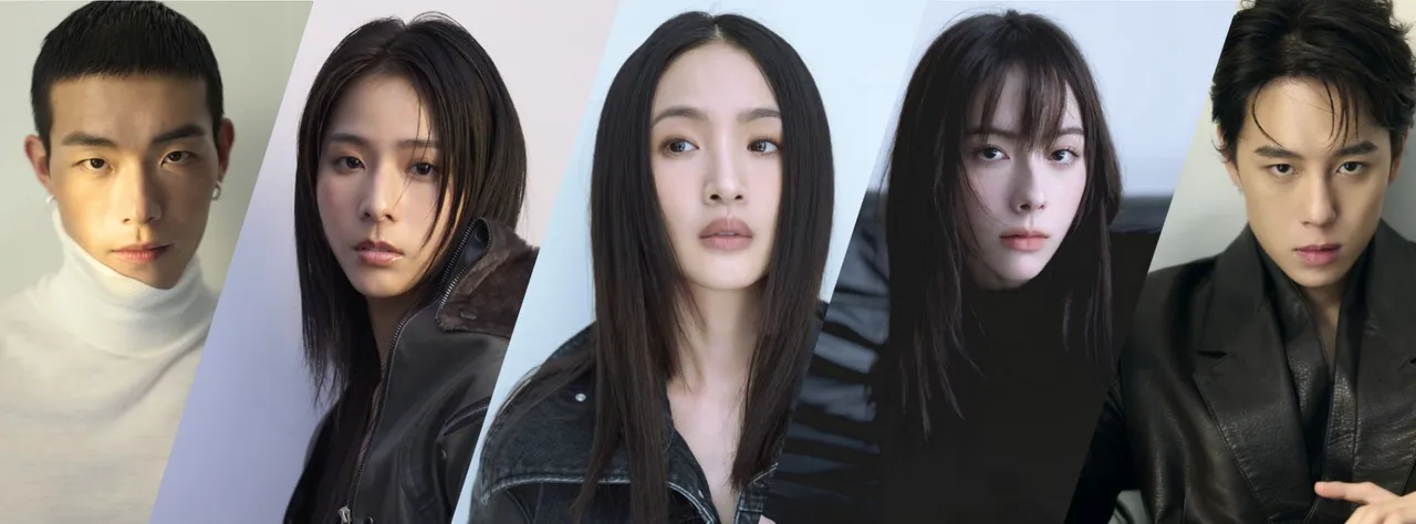 林依晨率领师弟妹林奕岚、牧森、袁漠遥、孙麦杰一同拍摄年历。周子娱乐提供