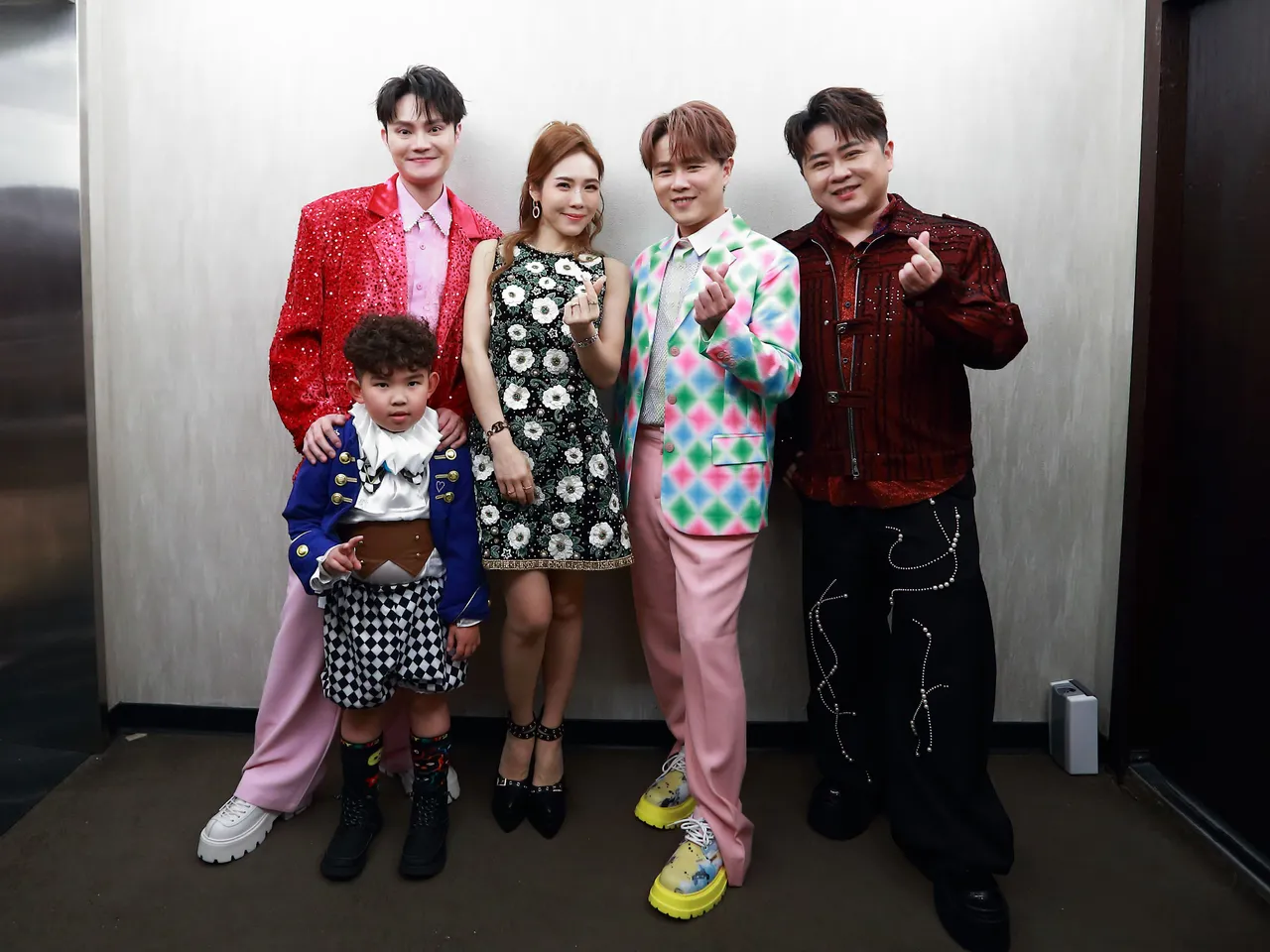 童星曾宥嘉（左起）、林孟宗、吴申梅、陈孟贤和陈昭玮。喜上梅梢娱乐提供