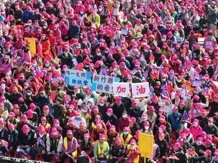 國民黨新竹縣長參選人徐欣瑩，今在湖口舉行誓師大會。徐欣瑩辦公室提供