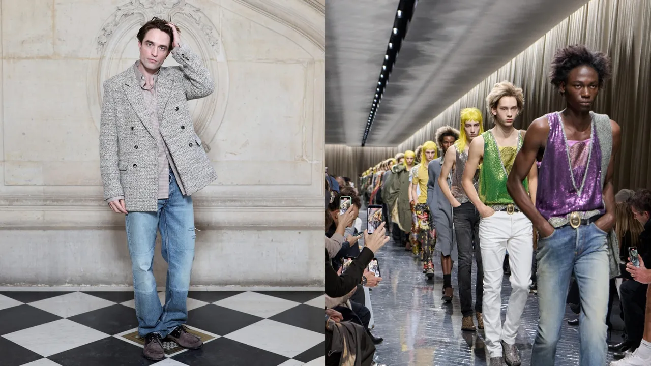 品牌大使Robert Pattinson「抓頭」現身Dior 2026秋冬男裝秀。品牌提供
