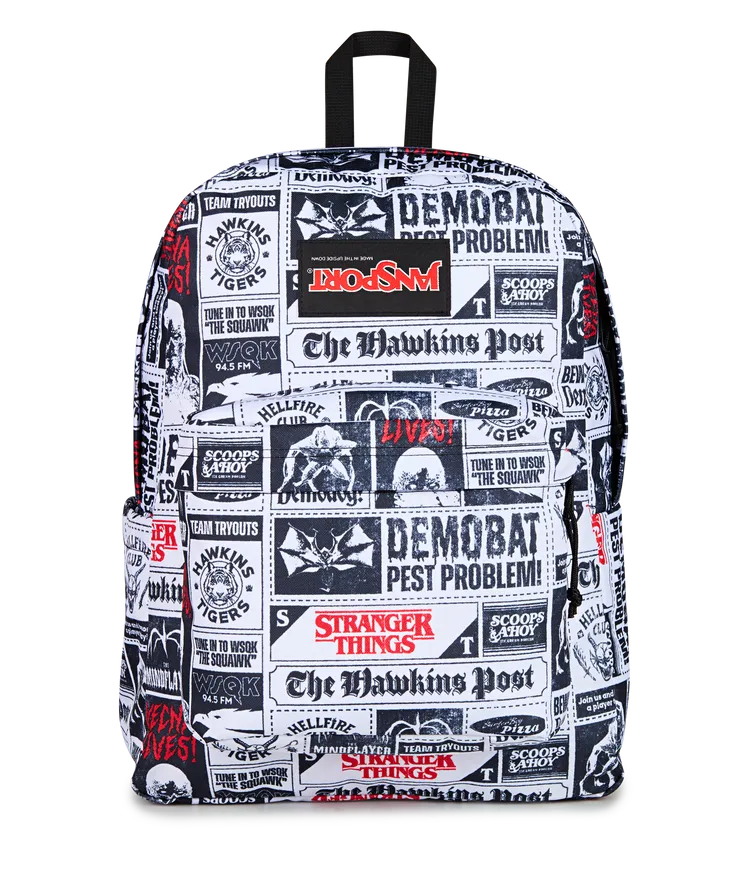 JanSport SuperBreak Plus Hawkins Post以「霍金斯郵報」為靈感，2380元。品牌提供