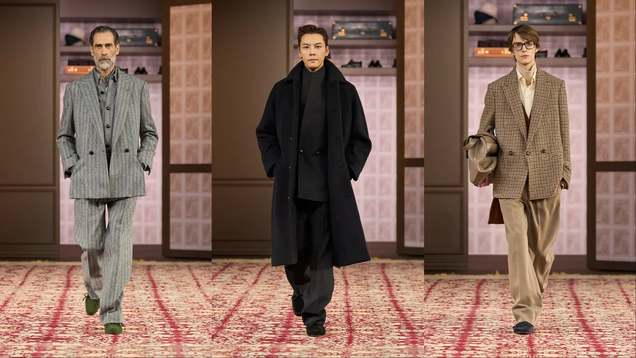 陳偉霆（中）現身ZEGNA 2026冬季時裝秀。品牌提供
