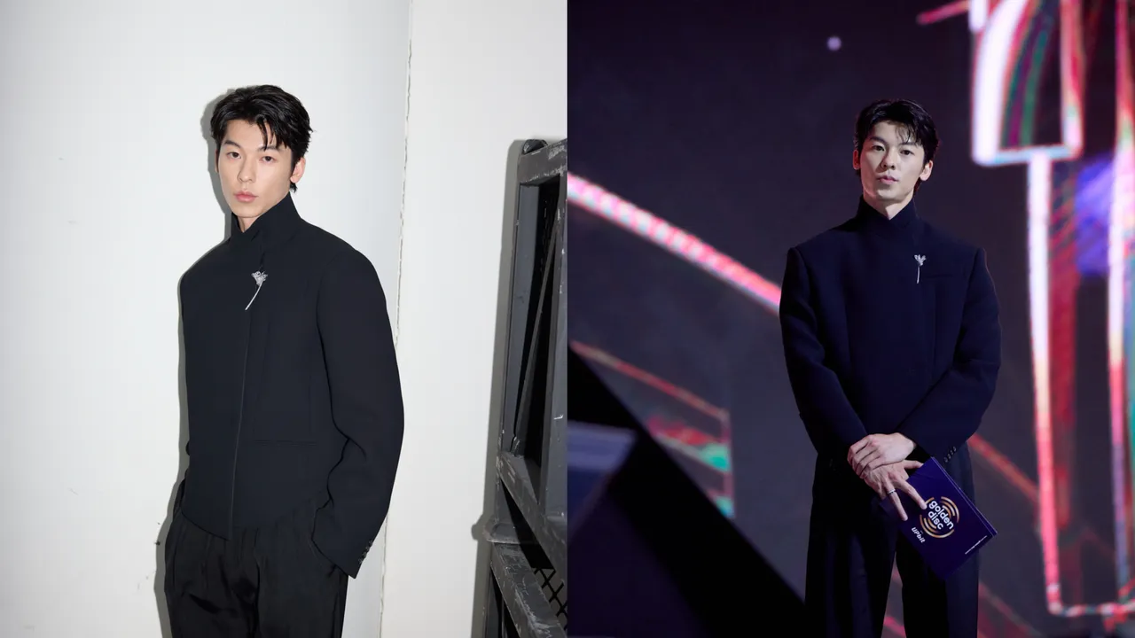 許光漢日前配戴BOUCHERON出席韓國第40屆「金唱片大獎」，還大跳撒嬌舞。品牌提供