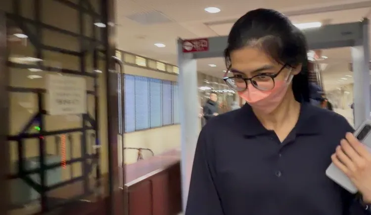 精舍殺人案被告女護法幹子昀獲北院裁定50萬元交保，今天下午完成辦保程序後重獲自由。張欽攝