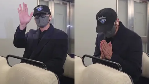 Rain時隔1年來台沒有天王架子！抵桃機全程揮手、雙手合一致意