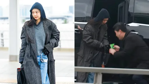 Jennie来台参加金唱片沿路灿笑！一下保母车东西掉了泄反差萌