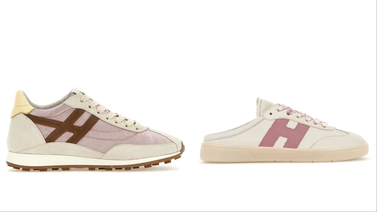 HOGAN Athletic女款休閒鞋（左）1萬8600元、Hogan Cool女款穆勒鞋（右）1萬6000元。品牌提供