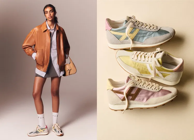 本季新登場的Hogan Athletic鞋履，以復古田徑鞋外觀搭配5公分內增高打造修長比例。品牌提供