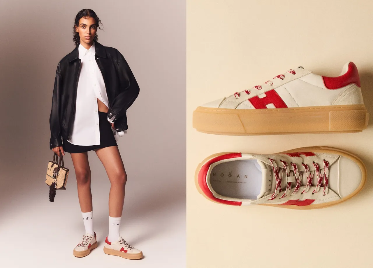 Hogan Crosswind滑板鞋系列則將標誌性H Logo移至靠近鞋頭位置。品牌提供