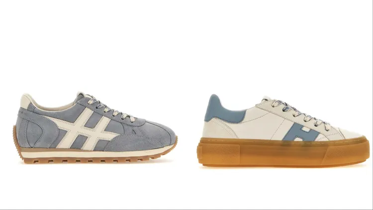 HOGAN 86er女款休閒鞋（左）1萬9000元、Crosswind女款休閒鞋（右）1萬7600元。品牌提供