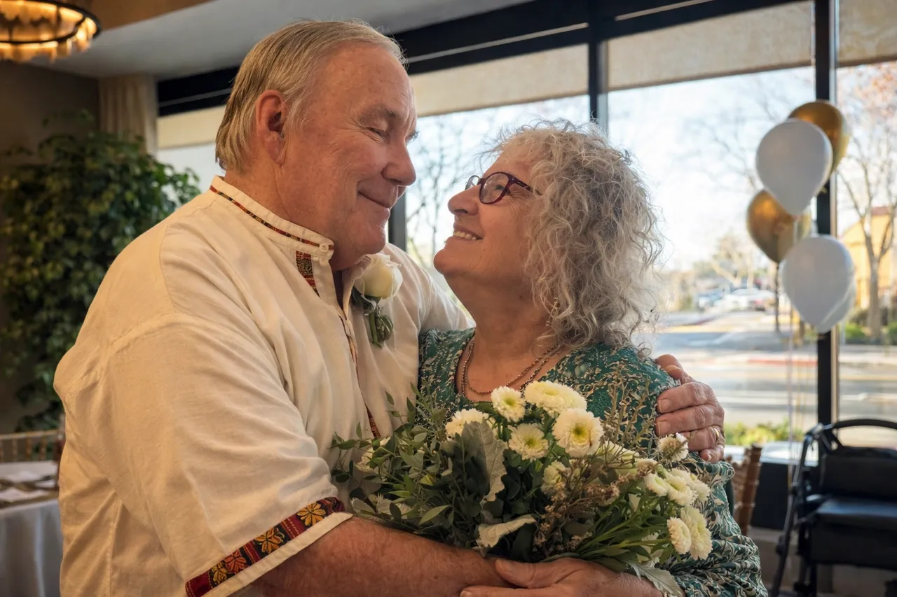 歐萊利（左）與琳達今年1月10日舉行第二次婚禮。AI示意圖