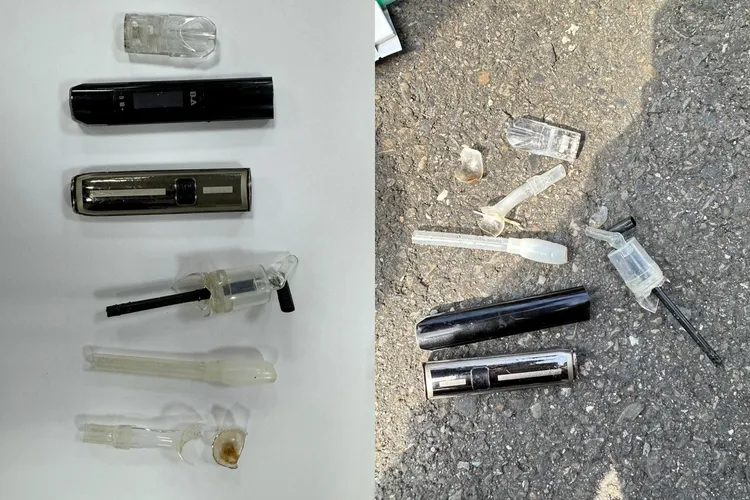 警方壓制逮捕汪男，並在身上起出毒品吸食器等，詢後依法送辦。民眾提供