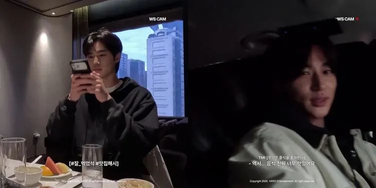 邊佑錫來台品嘗美食，大讚「果然食物非常好吃」。翻攝VARO娛樂X