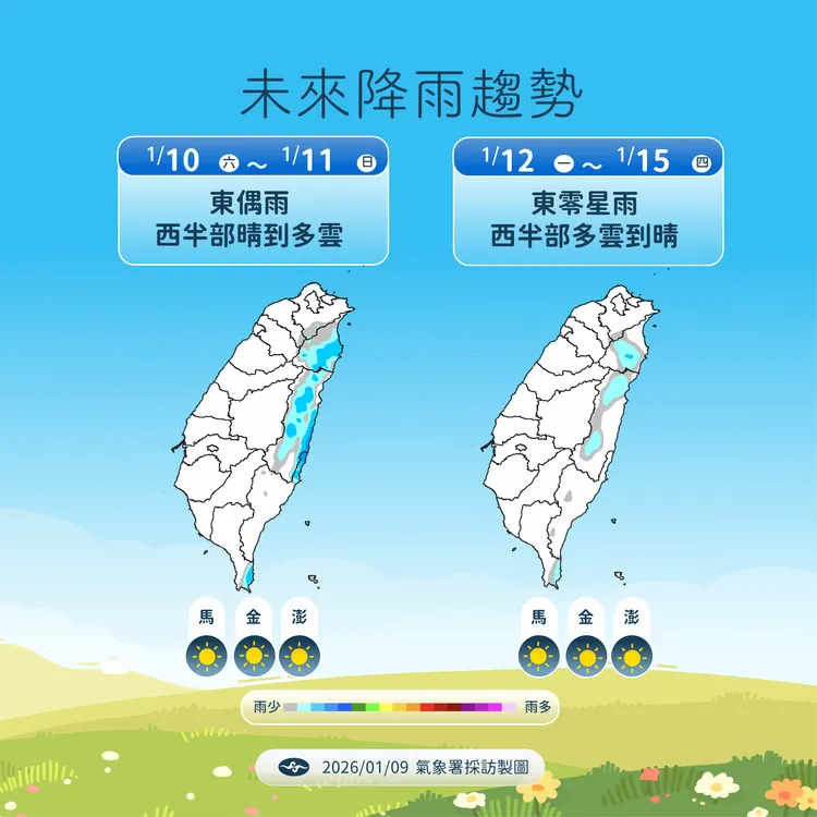 未來降雨趨勢。氣象署提供