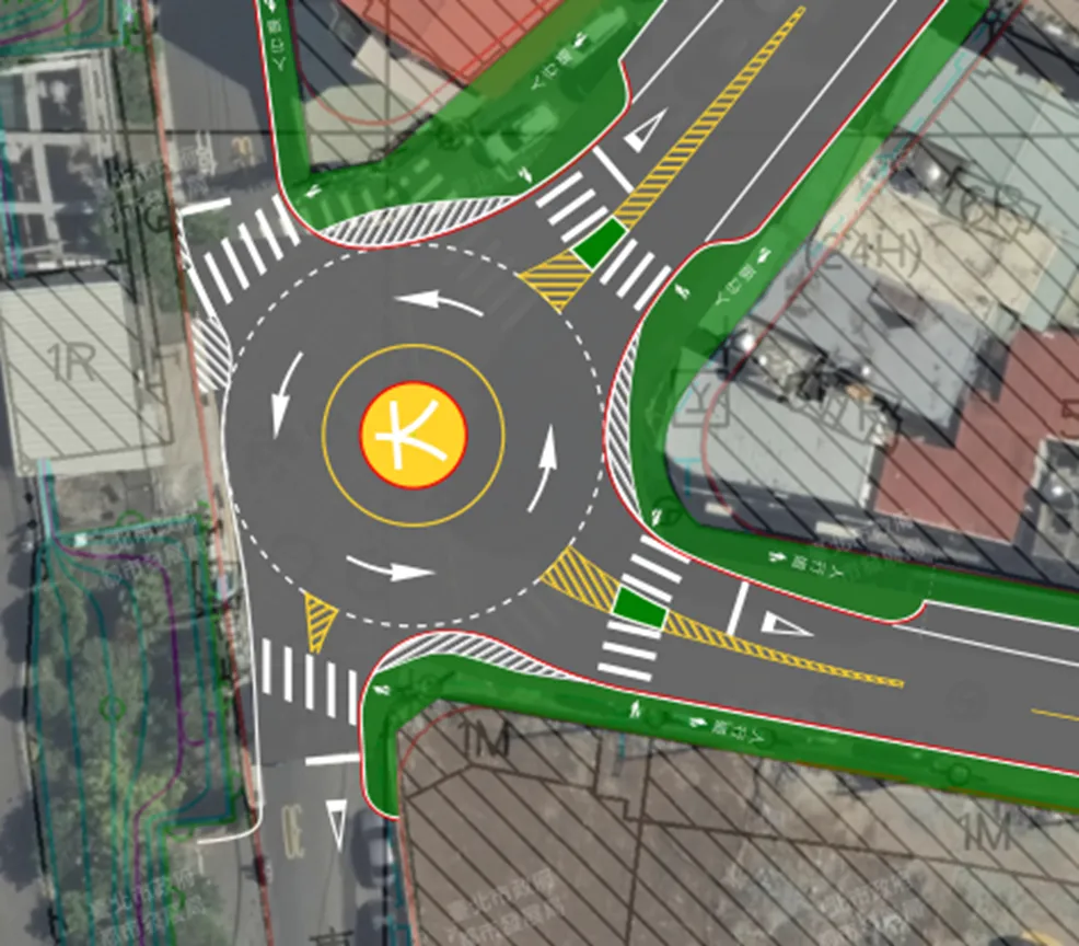士林新圆环后续将再增设阻隔与引导设施。台北市交通局提供