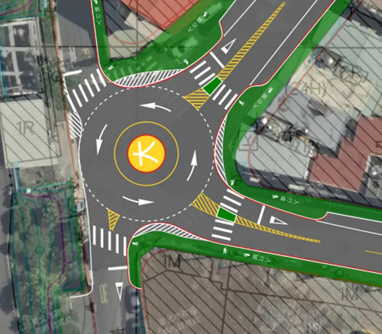 士林新圓環後續將再增設阻隔與引導設施。台北市交通局提供
