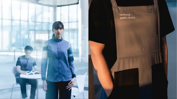 圖書館制服則採用沉穩灰色打底，並於口袋與袖口處加入深藍色跳色設計。品牌提供