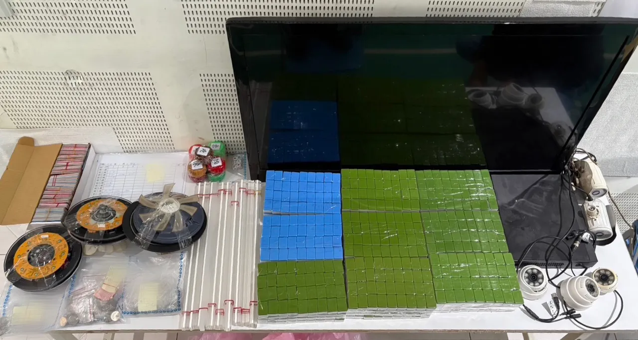 西門所於賭場查扣證物。翻攝畫面