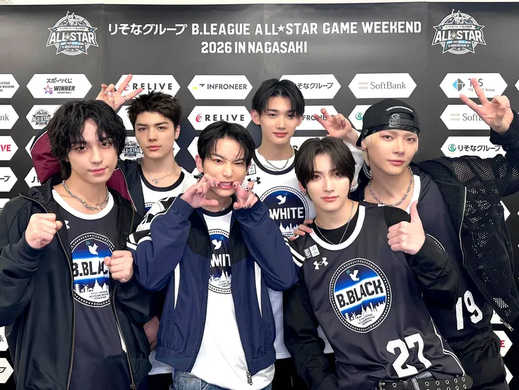 &TEAM昨出席日本職籃B1明星賽，隊長EJ、副隊長FUMA、K因個人行程缺席。翻攝&TEAM X