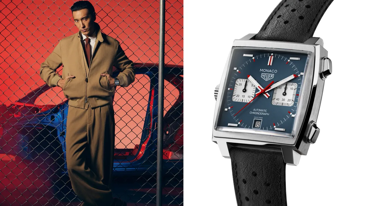 TAG Heuer Monaco左冠計時腕錶，27萬7200元。品牌提供