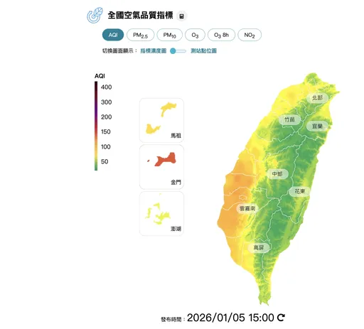 冷气团南下夹带霾害　全台空气品质拉警报