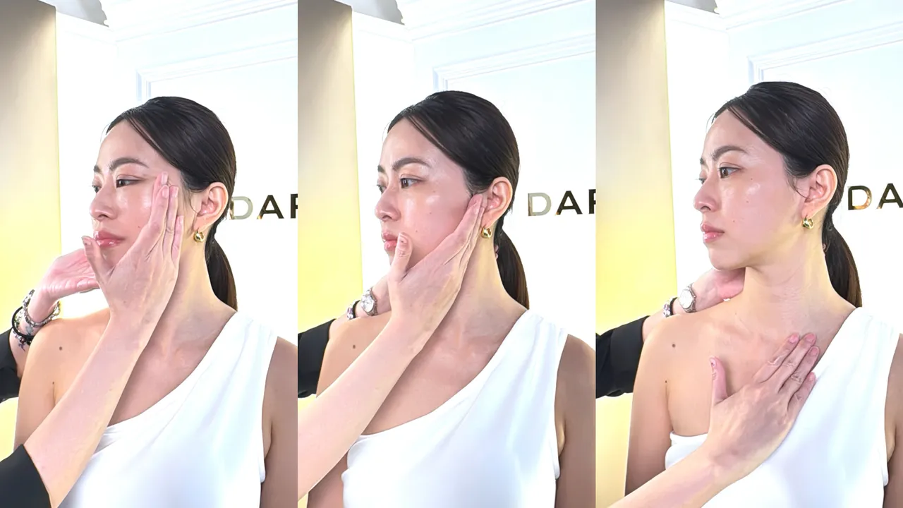 DARPHIN「動態肌能復位學」按摩概念。張家玲攝