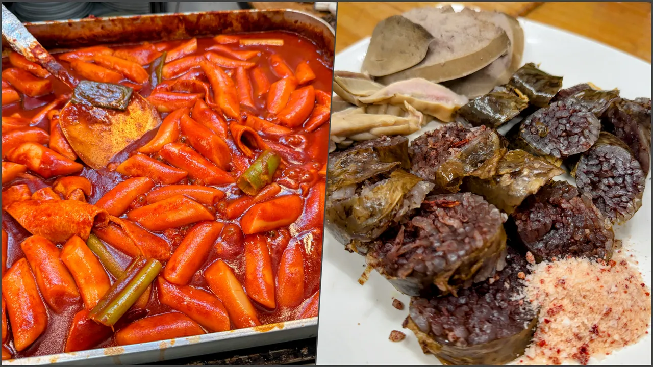 廣藏市場的辣炒年糕、血腸。資料照