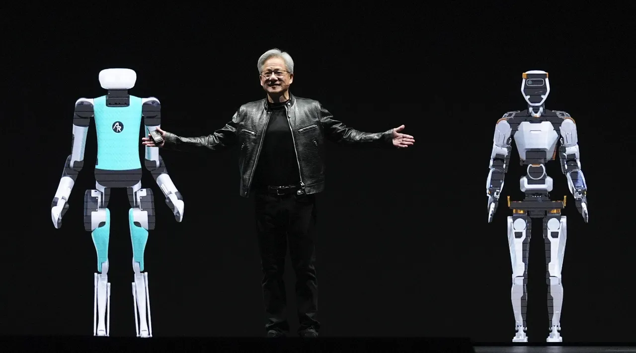 辉达执行长黄仁勋不断强调
，人形机器人就是未来趋势。美联社
