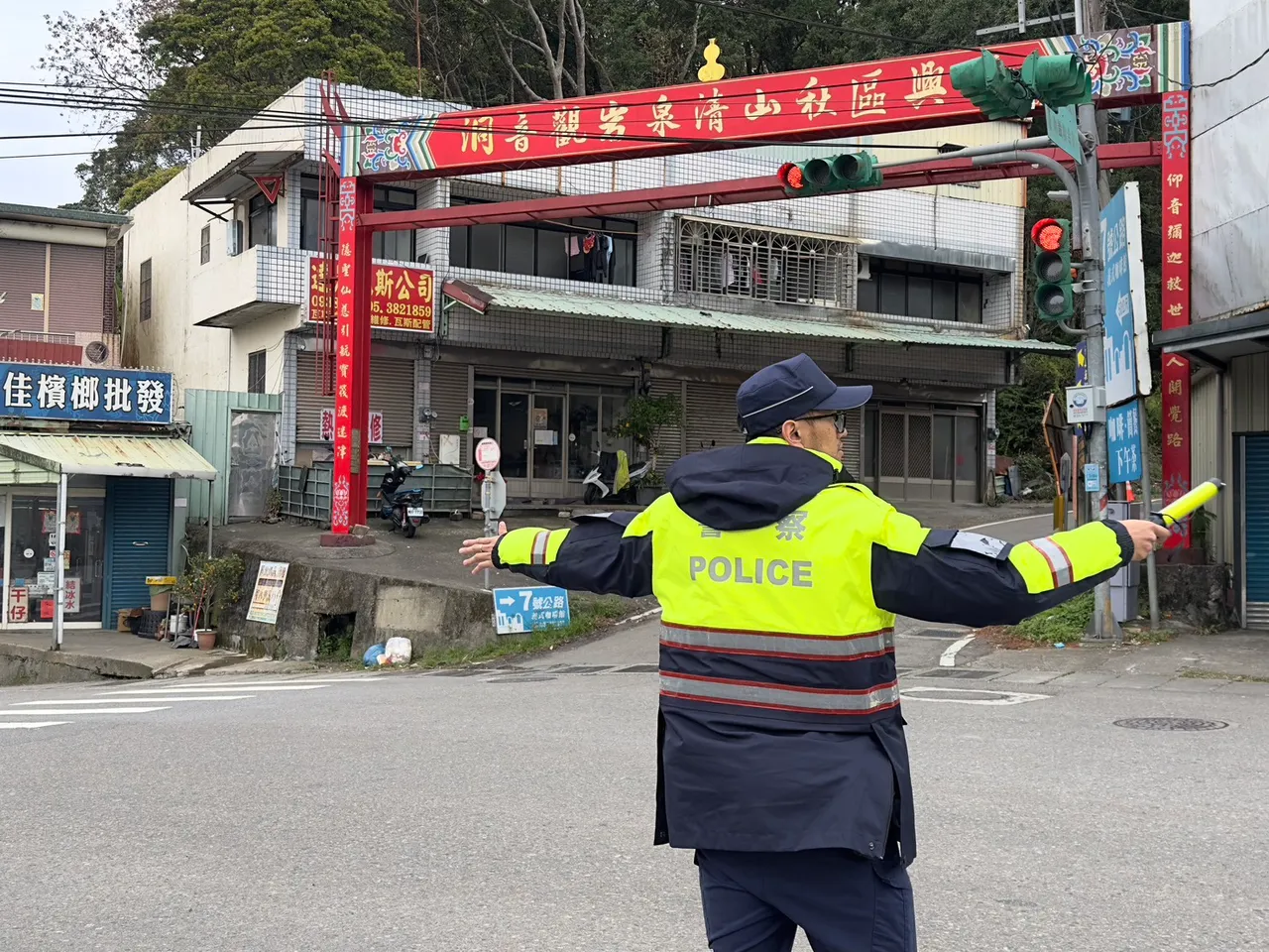 大溪警分局加强交通疏导。大溪警分局提供