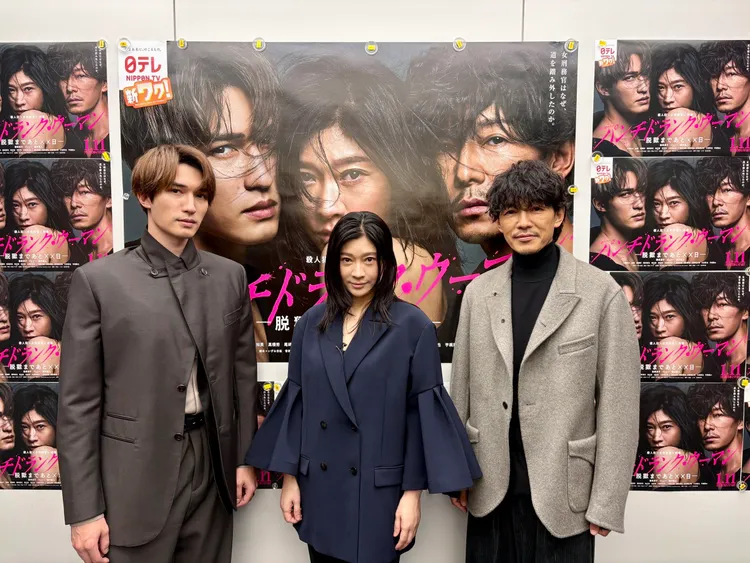 傑西（左起）、篠原涼子、藤木直人合作《失控的她－距離越獄還有XX天－》。翻攝官方X