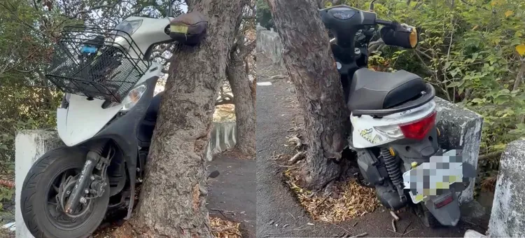 警方調閱附近監視器畫面，並重回現場查看，判斷黃女並未被追撞，可能是自撞導致意外。民眾提供