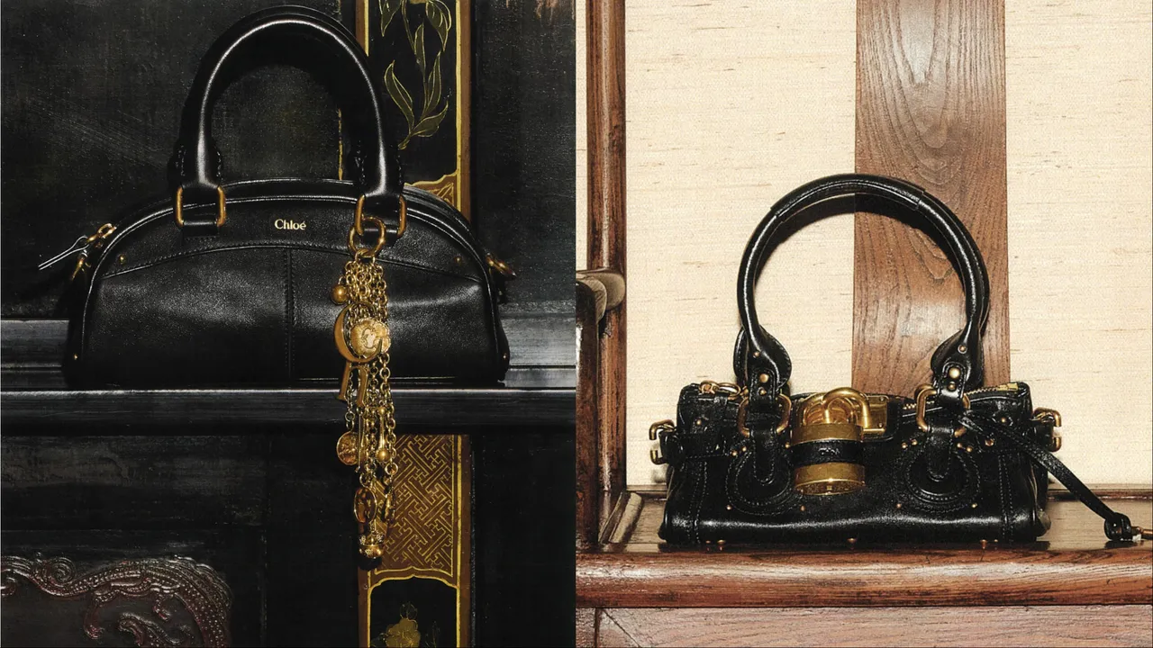 Chloé Bowling保齡球包（左）、Paddington鎖頭包（右）選擇以低奢感十足的黑金配色亮相。品牌提供