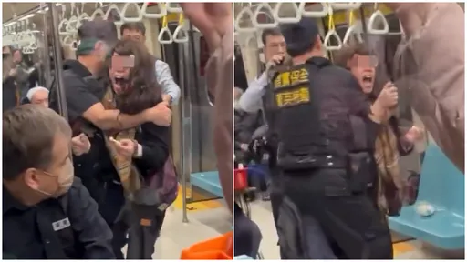 北捷又有事！女抓狂嘶吼「笑我的人道歉」還點火　遭警壓制