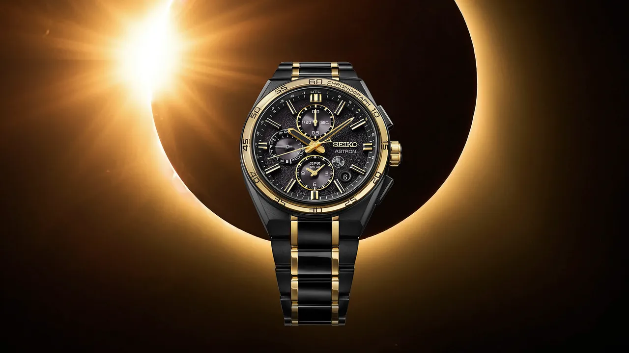 SEIKO Astron系列SSH186J1以全金色的華麗視覺覆蓋面盤，9萬元。品牌提供
