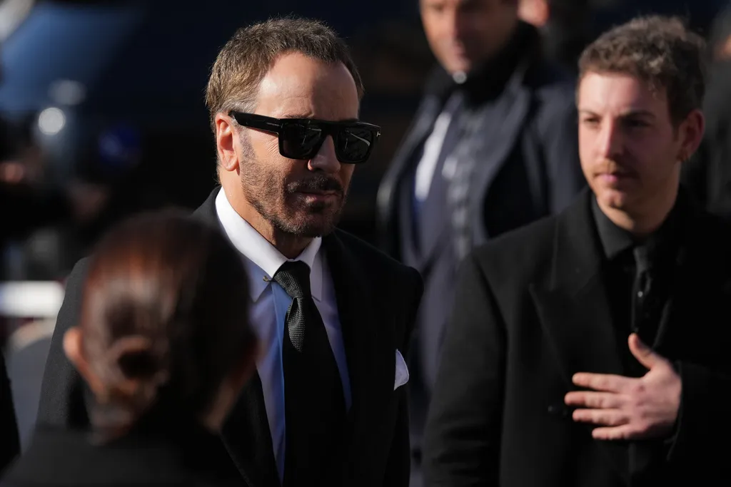 時尚設計師Tom Ford現身告別式。美聯社