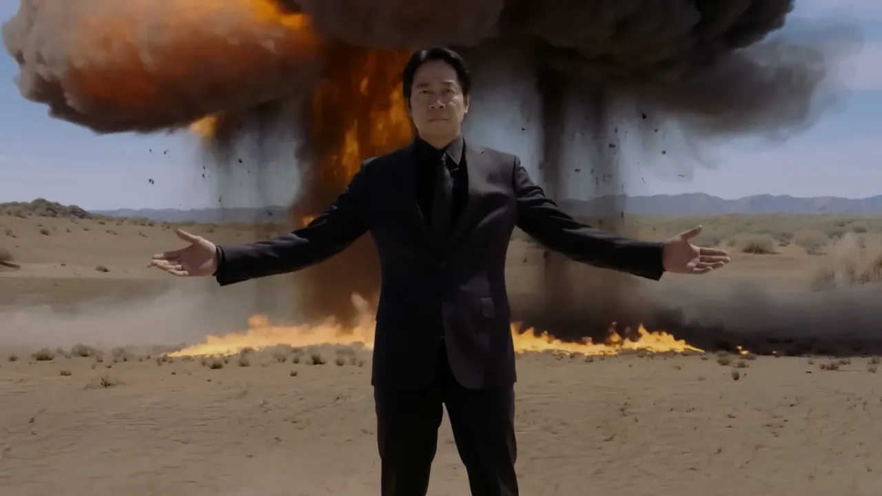 卡堤諾AI影片裡，賴清德表現出無懼各國攻擊的氣勢。翻攝自卡堤諾狂新聞YT