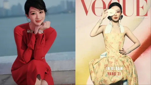 杨紫2026年一开年就美翻　明艳红裙、「花瓣遮面」造型齐发