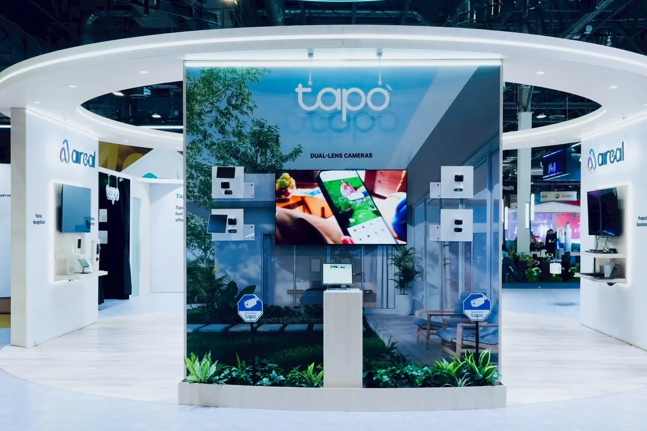 TP-Link於CES 2026展區展示結合全新AI助手Aireal的Tapo系列智慧安防新品。TP-Link提供
