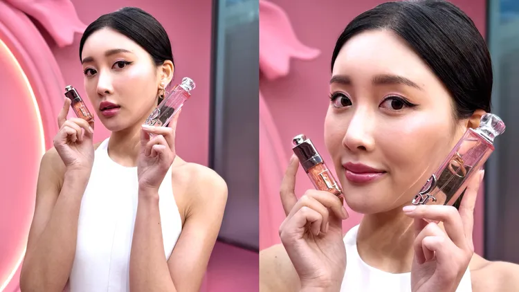 Dior推出全新粉漾水光潤唇釉和癮誘粉漾香氛。張家玲攝