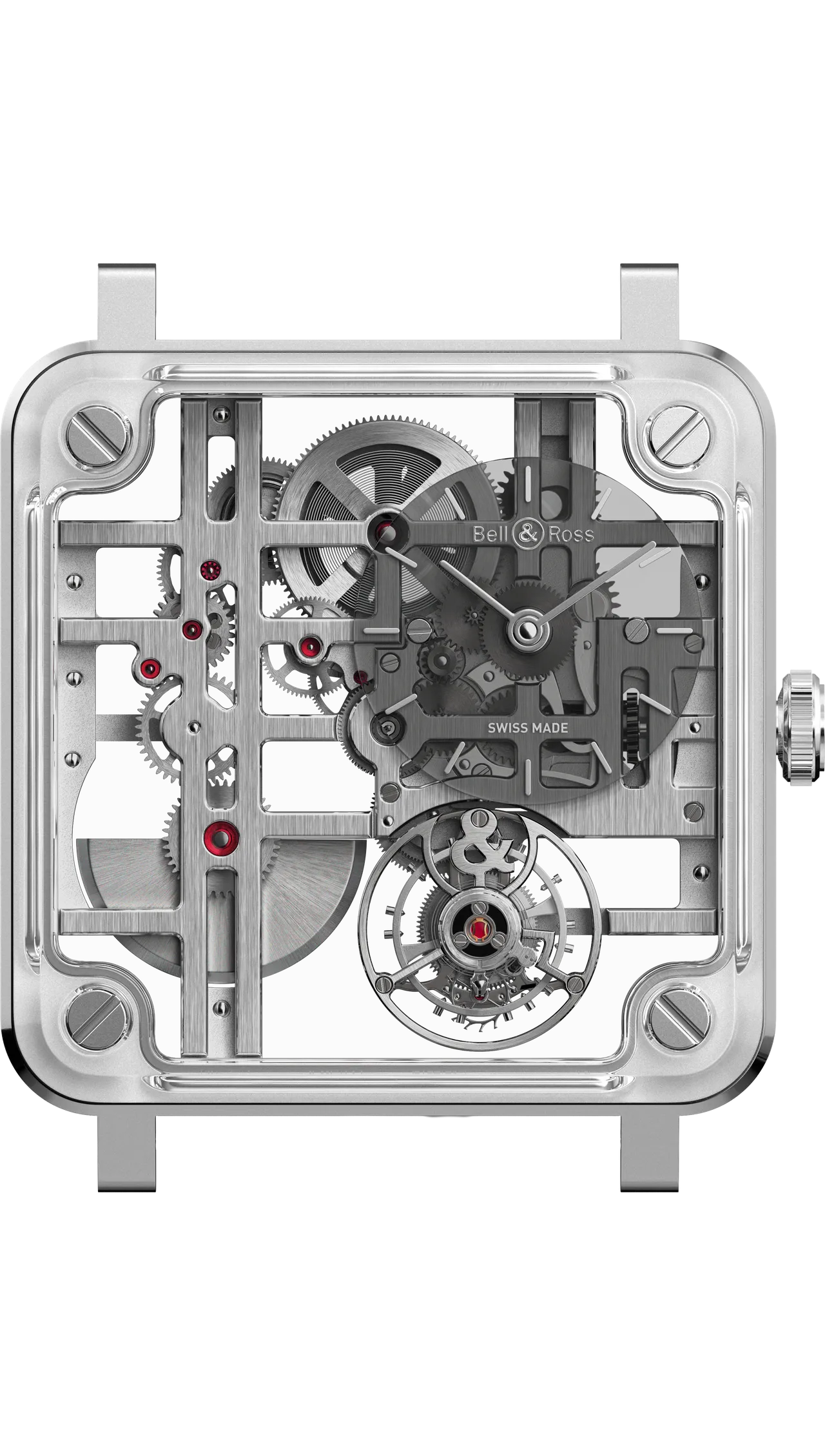 Bell & Ross BR-X3 Tourbillon Micro-Rotor微型擺陀陀飛輪，40mm，緞面打磨及拋光不鏽鋼錶殼，鏤空錶盤，灰色鱷魚皮錶帶，BR-CAL.389專利自動機械機芯，動力儲存52小時，防水深度50米，台灣限量1只，312萬元。品牌提供