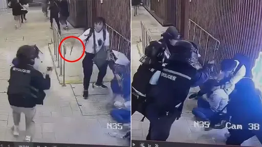 街頭揮刀挾女「港警火速2槍擊斃」　影片瘋傳！PTT：反觀台灣