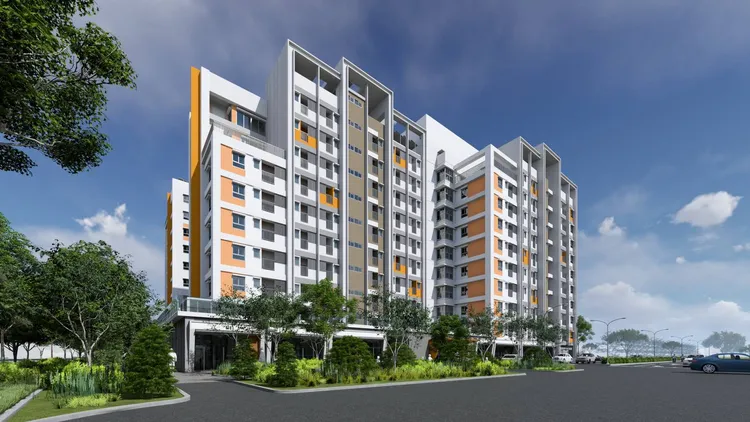 高雄市大寮社會住宅模擬圖。都發局提供