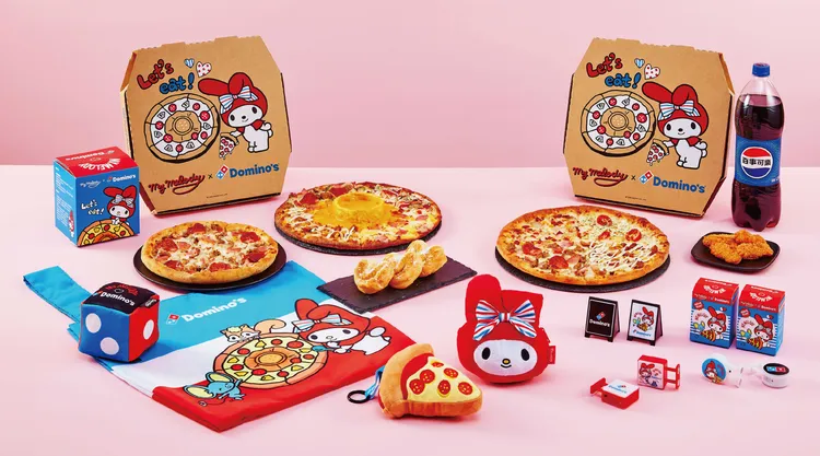 期間買限定款「美樂蒂」套餐，就能免費拿三麗鷗招牌燈、盲盒等商品。達美樂提供